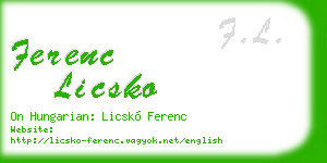 ferenc licsko business card